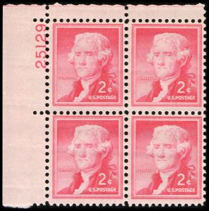 US #1033 JEFFERSON MNH UL PLATE BLOCK #25129