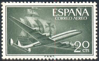 Plane & Caravel, Spain stamp SC#C147 MNH