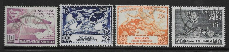 MALAYA NEGRI SEMBILAN SG63/6 1949 U.P.U. SET USED