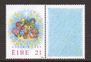 Ireland   #758  MNH  1989  Christmas  children and creche  with label