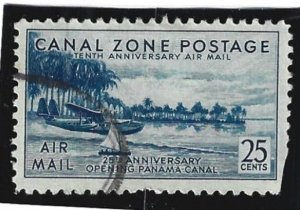 Canal Zone Scott #C18 Used 25c  25th Anniversary Air Mail  2021 CV $8.00