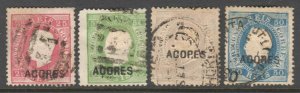 PORTUGAL AZORES 25, 26, 28, 34 CANCELS $168 SCV COLLECTION LOT