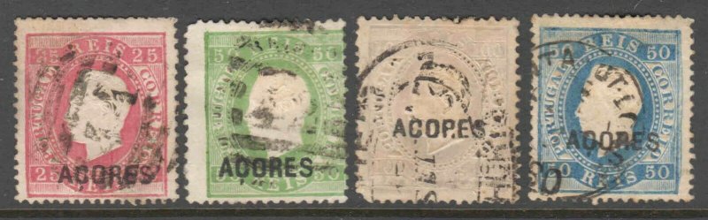 PORTUGAL AZORES 25, 26, 28, 34 CANCELS $168 SCV COLLECTION LOT