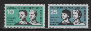 Germany DDR 414-15 10th HUman Rights set MNH