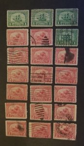 1920 US Stamp Lot Scott 548 549 Pilgrim Tercentenary 1c-2c Used z9788