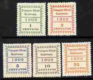 Guatemala 1902 Official perf set of 5 unmounted mint SG O...