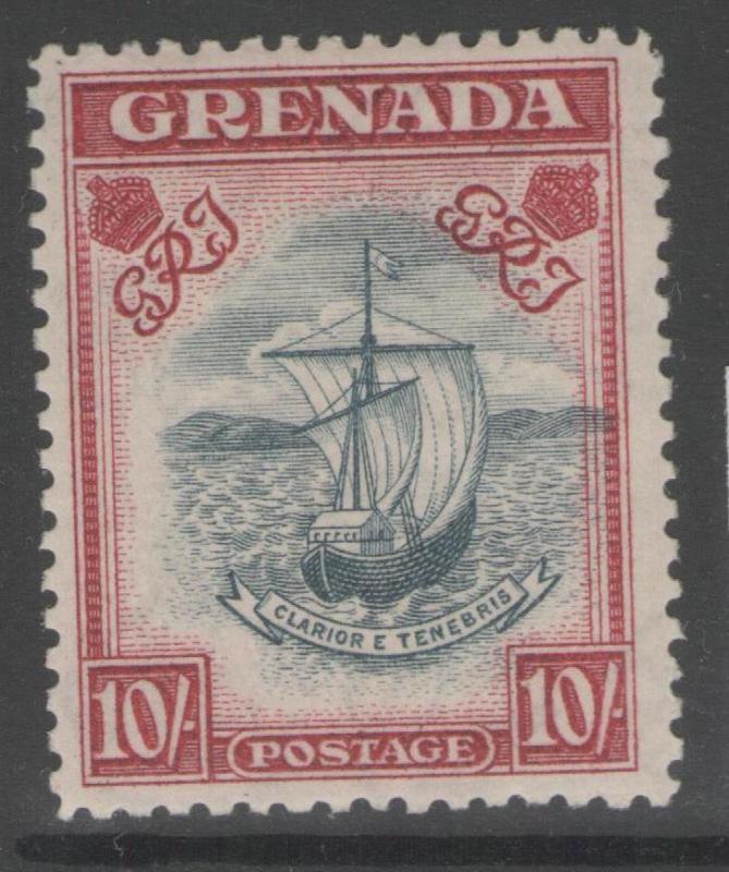 GRENADA SG163c 1943 10/= SLATE-BLUE & BRIGHT CARMINE (NARROW) p12 MTD MINT