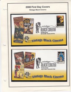 USA 2008 BLACK CINEMA FLEETWOOD FIRST DAY COVERS SET OF 5 ON MYSTIC PAGES  A754