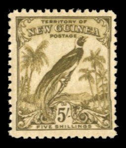 New Guinea #43 Cat$32.50+ (for hinged), 1932 5sh dark brown, never hinged