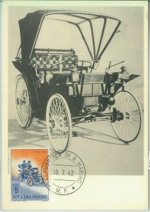 81231 - SAN MARINO - Postal History - MAXIMUM CARD - CARS 1962