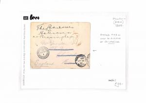 GB F.P.O South Africa ABW Boer War Cover Redirected Christchurch 1900 BE44