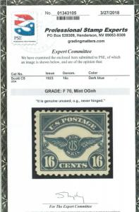 USA #C5 Mint Fine Never Hinged **With Certificate**