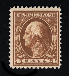 GENUINE SCOTT #377 F-VF MINT OG NH 1910 BROWN WASHINGTON PERF-12 SL-WMK #18836