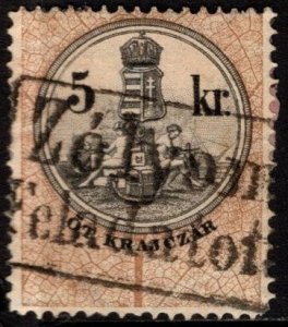Vintage Austria Revenue 5 Krajczar General Tax Duty Used