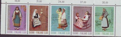 Finland Sc 537a 1973 Folk Costumes stamp strip mint NH