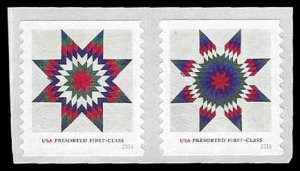 PCBstamps  US 5098/5099a Coil Pair 50c(2x25c)Star Quilts, MNH, (13)