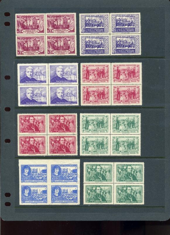 Société St-Jean-Baptiste LOT OF 59 BLOCKS OF POSTER STAMPS (L135) Montreal