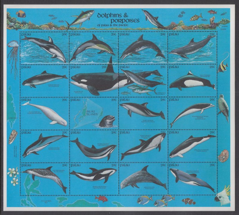 Palau 289 Dolphins Souvenir Sheet MNH VF