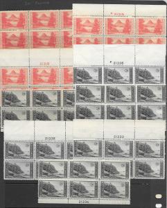 US 740-9 stock of MNH  + few LH PB's, avg.-f, see desc. 2014 CV$598.85