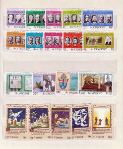 ST VINCENT QE Royalty Churchill Wildlife Blocks MNH Used(Apx 200)Goy531 