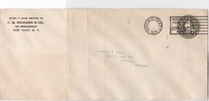 united states commercial stamped used envelope 1929 cover ref r14838