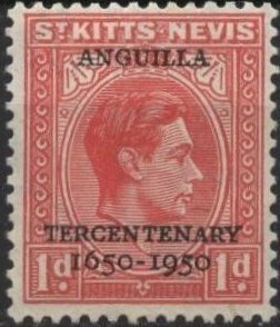 St. Kitts-Nevis 99 (mnh) 1p George VI, car,  ovptd (1950)