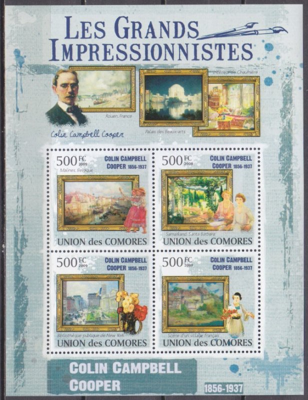 2009 Comoros Islands 2568-71KL Painting / Colin Campbell Cooper 10,00 €