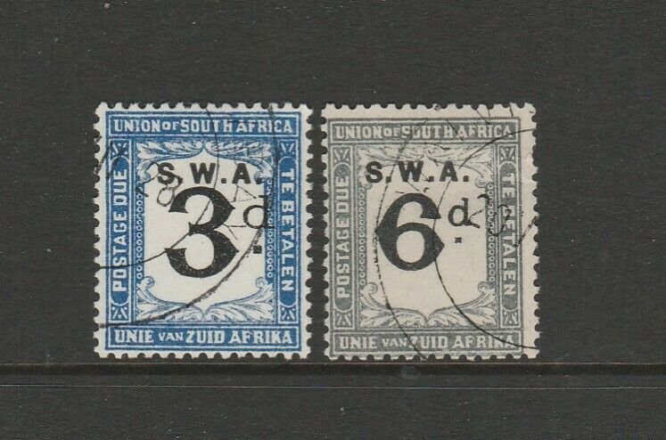 South West Africa 1928/9 Postage dues, 3d & 6d ( S Africa D15/6)  Used SG D40/1