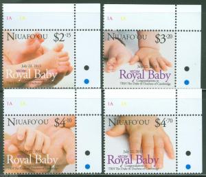 NIUAFO'OU 2013 BIRTH OF PRINCE GEORGE SET OF FOUR  MINT NH