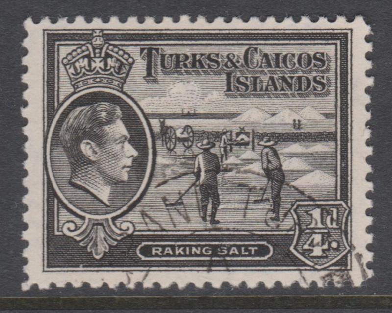 Turks and Caicos 1938 1/4d Sc#78 Used