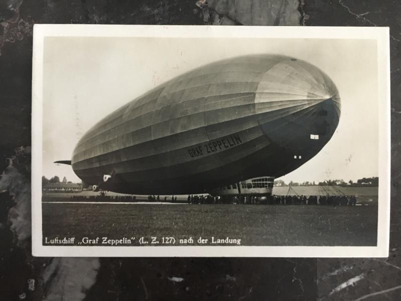 1930 Germany Graf Zeppelin RPPC postcard Cover Vogtland Flight LZ 127