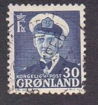 Greenland   #33  used  1953   Frederick IX   30o