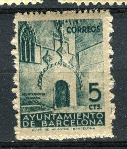 SPAIN 1930s early CIVIL WAR issue used Hinged Pictorial stamp Barcelona