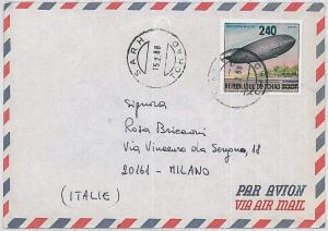 ZEPPELIN \ AVIATION - TCHAD CHAD  - POSTAL HISTORY - Cover to ITALY  1988