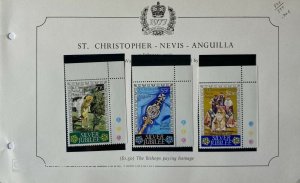 3 STAMPS,H.M.THE QUEEN  SILVER JUBILEE THE QUEEN'S ST. CHRISTOPHER - NEVIS ...		