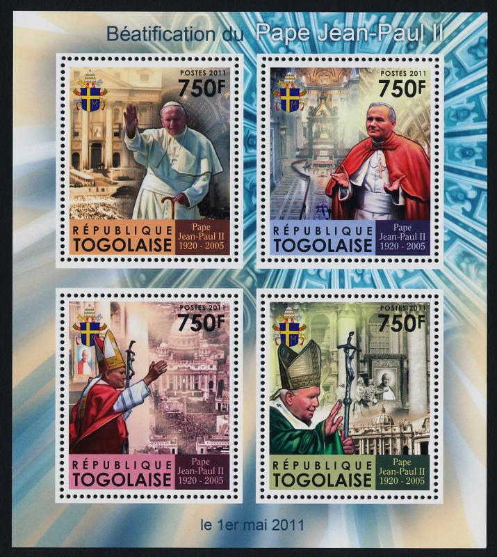 Togo MI 4069-72 Sheet MNH Beatification of Pope John Paul II