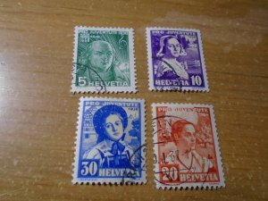 Switzerland  #  B81-84  used