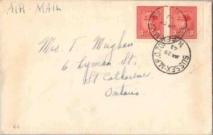 Canada 3c KGVI War Issue (2) 1943 Sussex M.P.O. 701 N.B. Army Camp Airmail to...