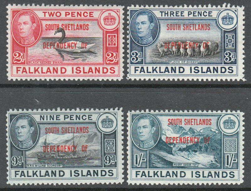 Falkland Islands South Shetlands KGVI 1944 Set SGD1-8 Mint Never Hinged MNH UMM