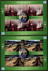 UNITED NATIONS Sc# NY 968-9 GE 492-3 VI 434-5 2008 Climate Change MNH