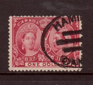 Canada #61 Used Fine With Hamilton Cancel In Black **With Certificate** 