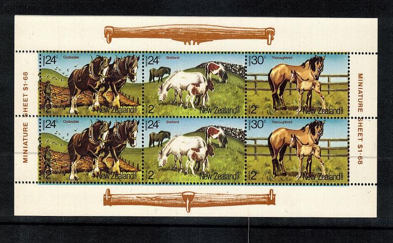 Horses..New Zealand  #B120A...Mini Sheet...mnh