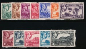 MONTSERRAT 92-103 MINT F-VF HINGED KGVI