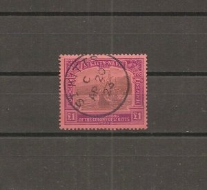 ST KITTS & NEVIS 1923 SG 60 USED Cat £1750. CERT