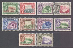 Dominica Scott 97/106 - SG99/106, 1938 George VI  1/2d - 1/- MH*