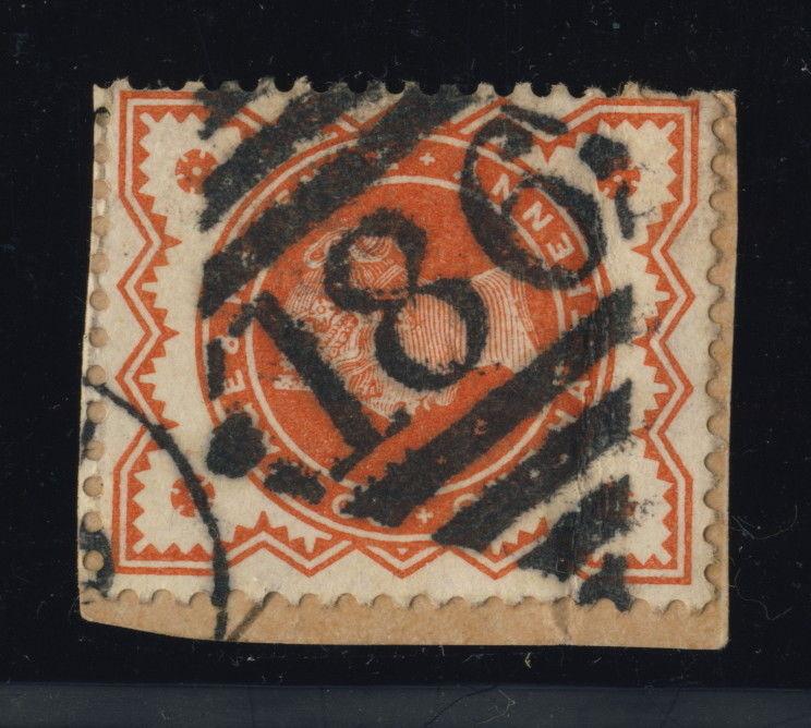 GB - QV -IRISH DIAMOND NUMERAL 186 OF DUBLIN ON SG197 1/2d VERMILION