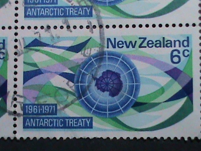 ​NEW ZEALAND-1971-SC#475-10TH ANNIVERSARY ANTARCTIC TREATY-USED BLOCK OF 4  VF