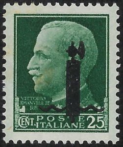 Italy RSI 1944 – 25c Imperiale, Black Fascio Overprint, MNH, Signed Expert