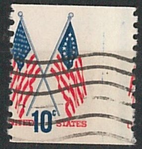 56864 -  USA - STAMP :  NICE STAMP very OFF CENTER PRINTING -  10 cent FLAGS