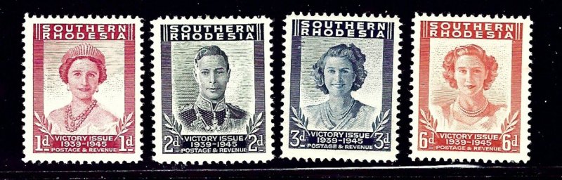 Southern Rhodesia 67-70 MLH 1947 Victory Issue complete    (ap1116)